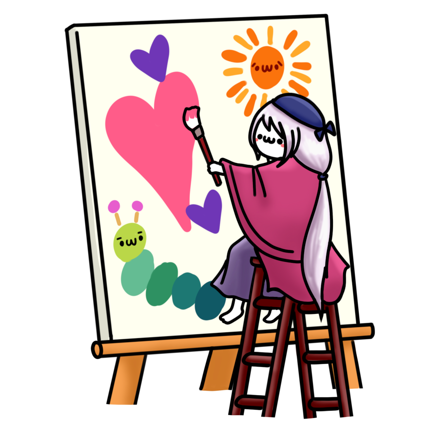 We get commissions for vocabulary artwork through Kao Club on renshuu, so we wanted to share a few with you!
塊/かたまり and 画家/がか