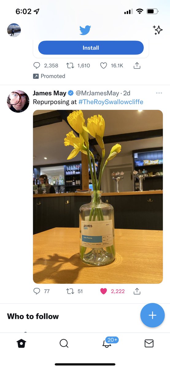 GabeDennison71's tweet photo. @MrJamesMay I’m looking forward to James Gin, should be on my doorstep in a matter of days. By the way, it’s 2/22/2022 and I’m the 2,222 person to like this post. Think that’s some sort of sign somewhere in the world. https://t.co/FGtcktcDoO