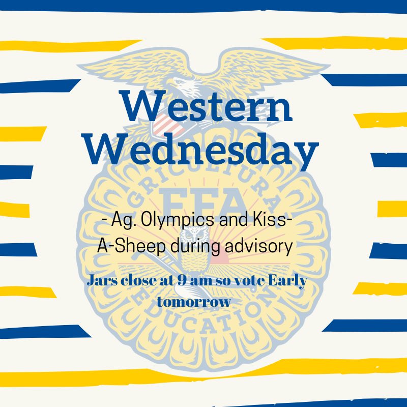 STC_FFA's tweet photo. Western Wednesday with a side of Ag. Olympics and Kiss-A-Sheep. https://t.co/b0MecJyfbc