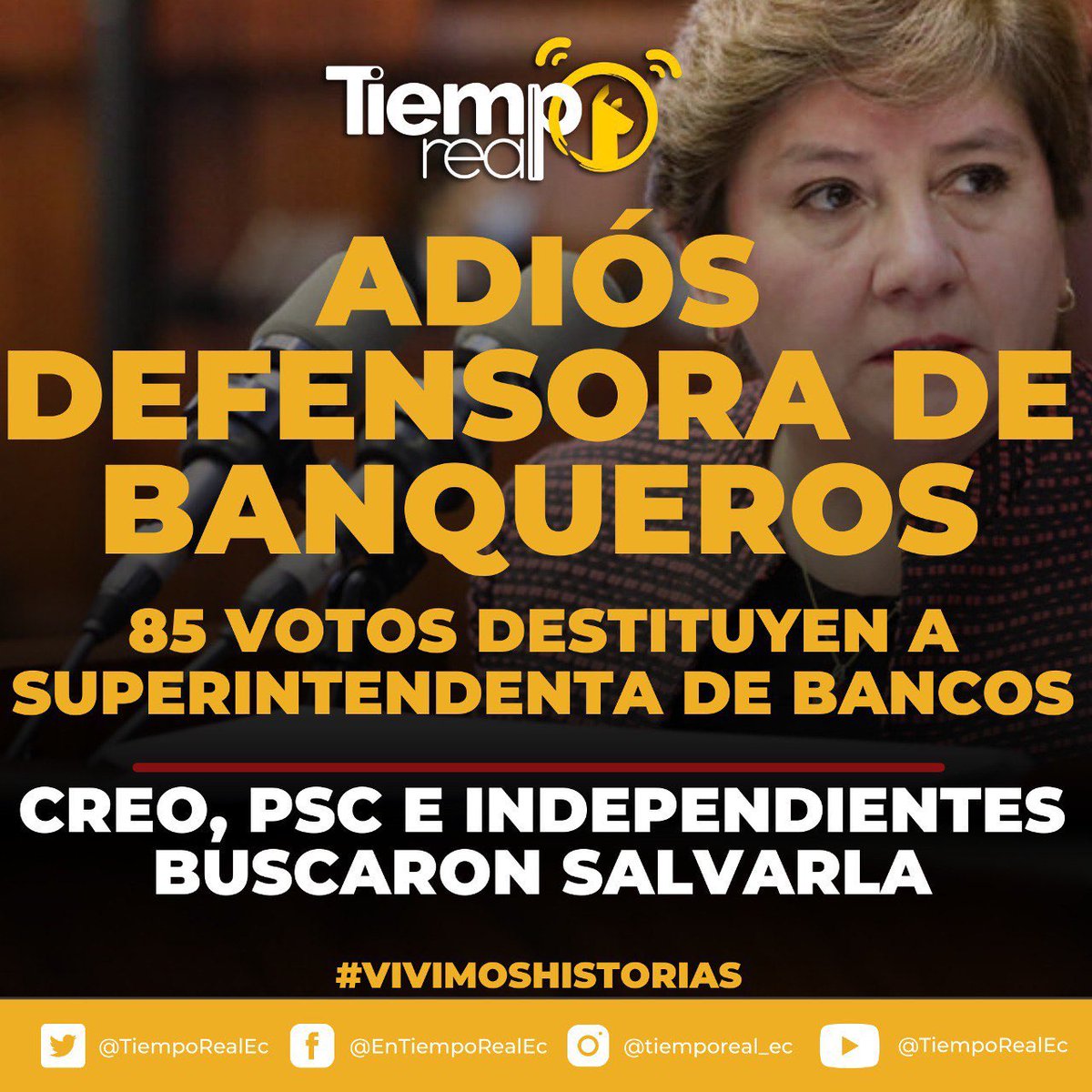 VickyDesintonio's tweet photo. En sintonia con las demandas de los ciudadanos, votamos por la censura y destitución de una superintendenta de Bancos que no supo resolver los reclamos de los usuarios del sistema bancario que han sido víctimas de atropellos en sus derechos y en sus bolsillos. #ElPaisoLaBanca https://t.co/TclYaqVaMb