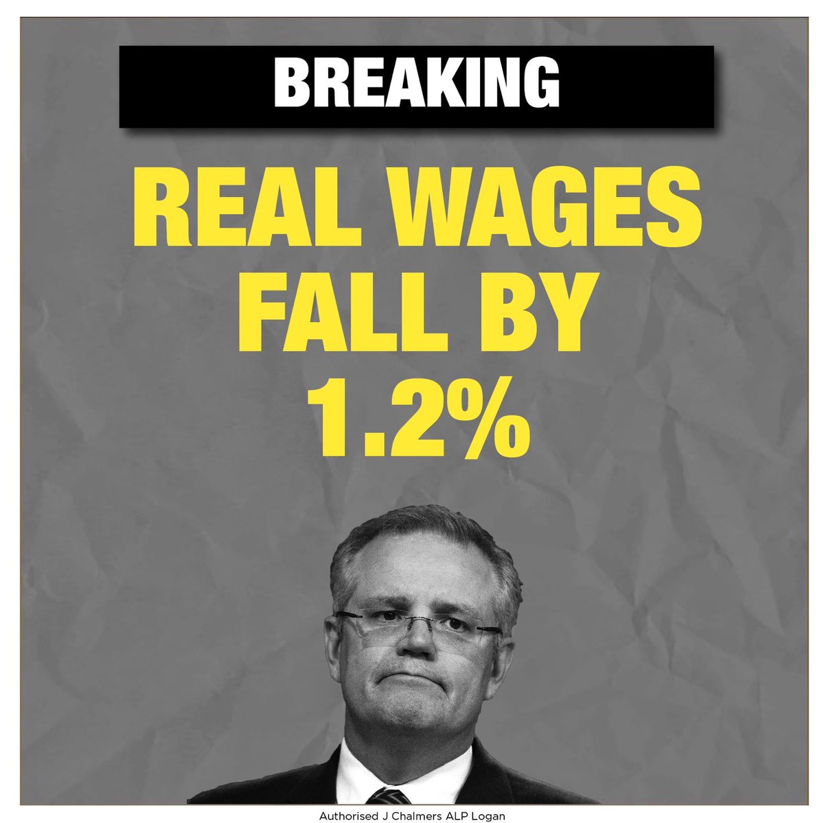 JEChalmers's tweet photo. #BREAKING With the costs of essentials like petrol and rent skyrocketing, today’s new wages data shows real wages have fallen again. It’s not a real recovery if Australians who work hard aren’t getting ahead. #auspol https://t.co/y3NzB5SDEW