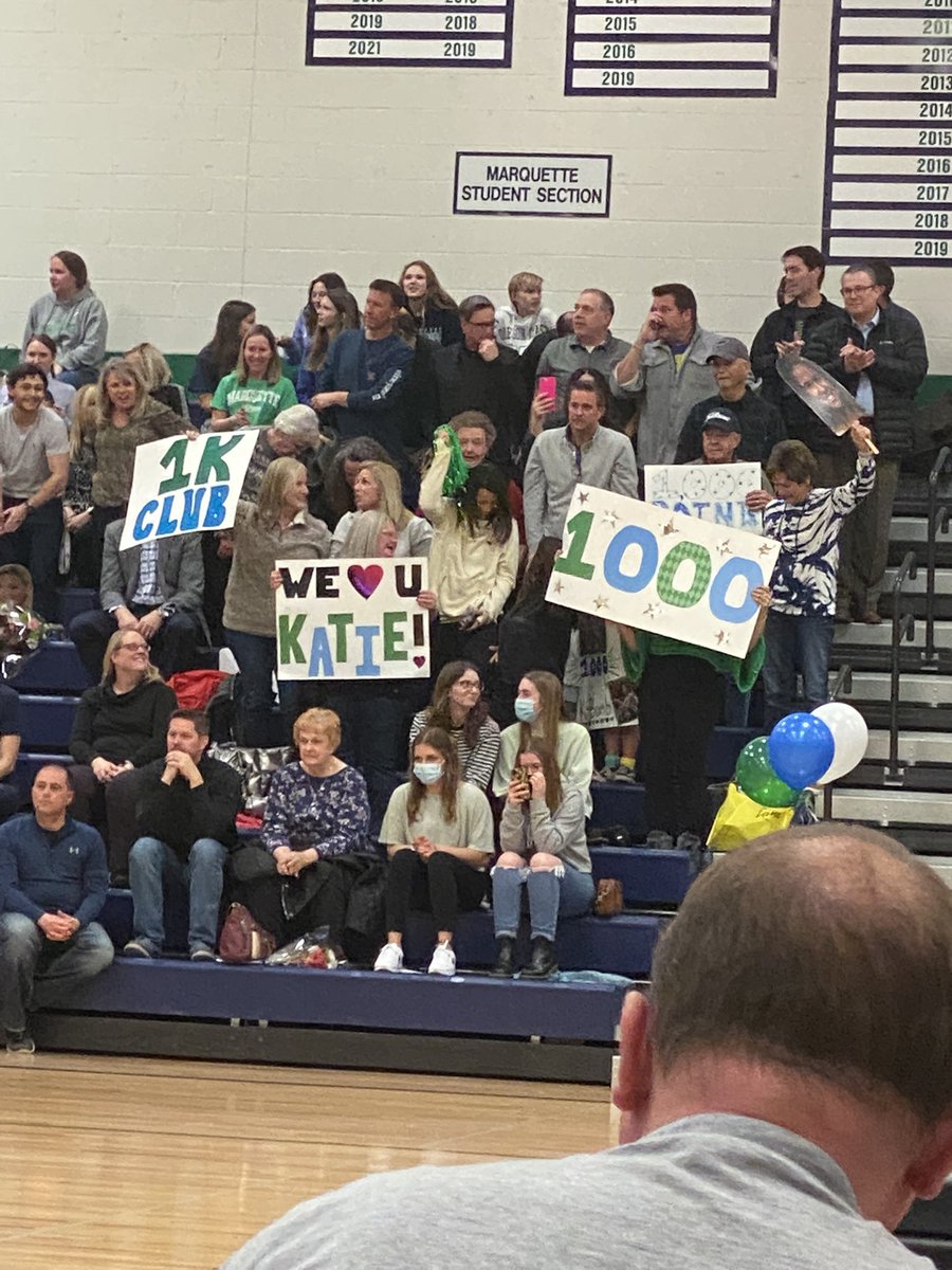 MarquetteStangs's tweet photo. Congrats to @MustangsWBB’s Katie Baumgartner who tallied her 1000th career point in tonight’s game vs Holt! https://t.co/3Iynm7gpT7