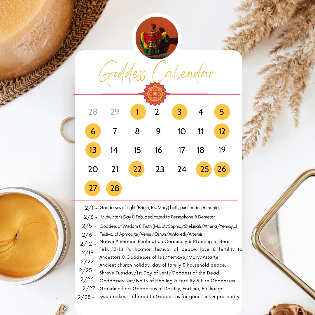 feedingherwell's tweet photo. February Goddess Calendar https://t.co/Rp2IbaEAgY