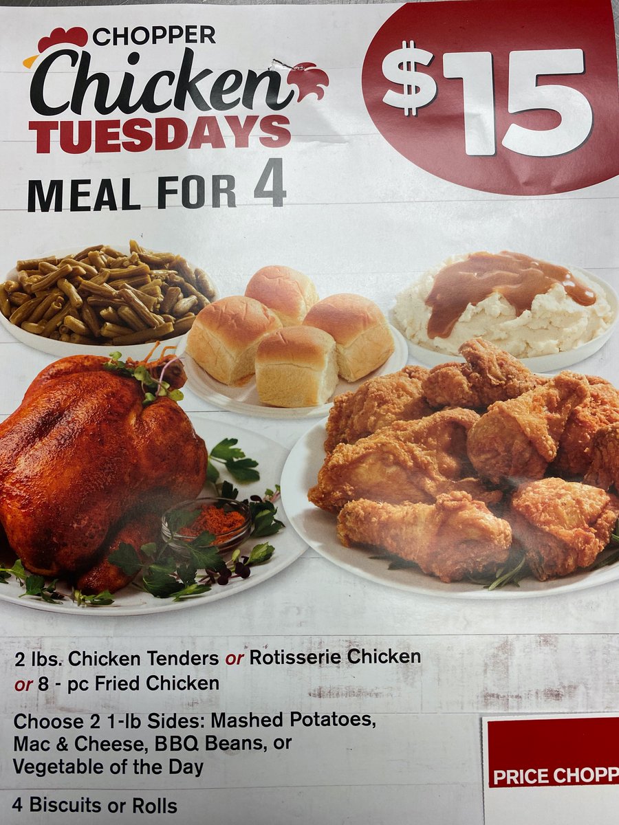 SLibertyPC's tweet image. Come on in to South Liberty Price Chopper for Chopper Chicken Tuesday. 1 hour left!