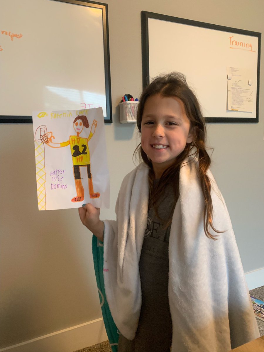 Tyler_Domino's tweet photo. @CaitlinClark22 Great game yesterday, inspired this little Hawkeye! https://t.co/DAYR4XbCEj