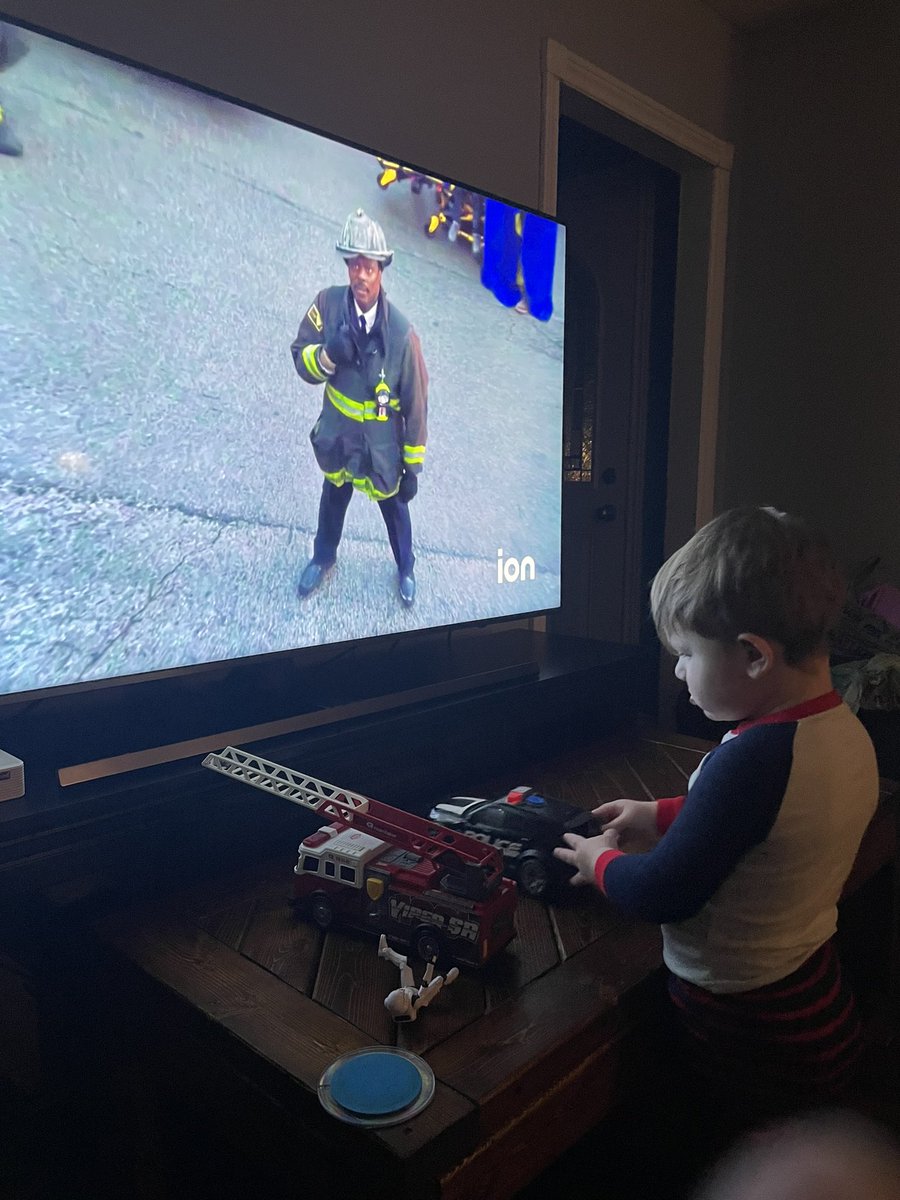 joelyfisher's tweet photo. @NBCOneChicago #chicagofire 
Mine &amp; my 2 year olds favourite show ever! I’m pretty sure we have a future firefighter on our hands! ❤️🔥🚒🧯🧑🏼‍🚒 https://t.co/XyNt5RZtff