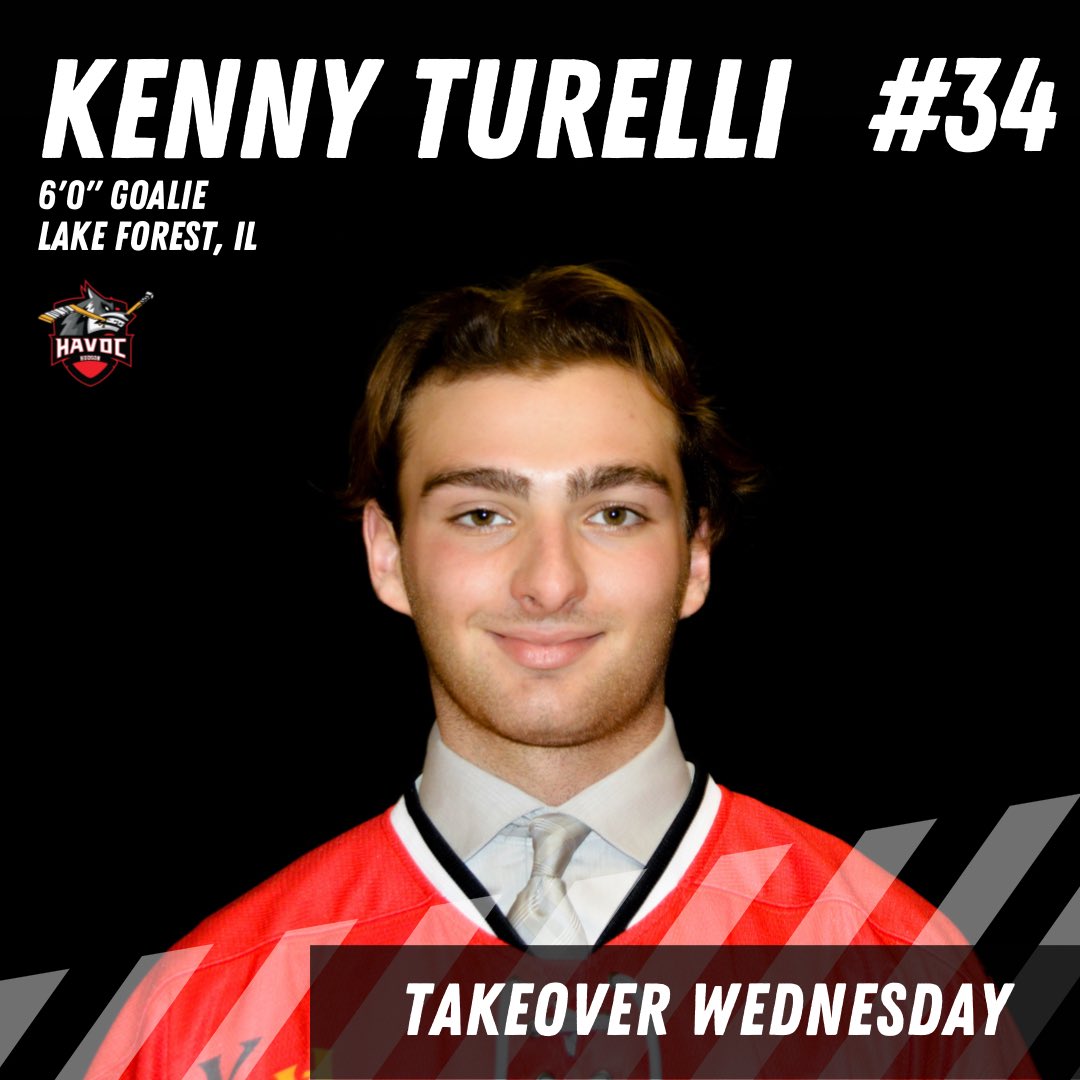 Hudson_Havoc's tweet photo. We’re excited for #34 Kenny Turelli to be on our next #TakeoverWednesday series! Be sure to follow along our Instagram & Facebook stories tomorrow to see what Kenny’s day looks like! 🏒🐺 https://t.co/F1gSDOxbXH