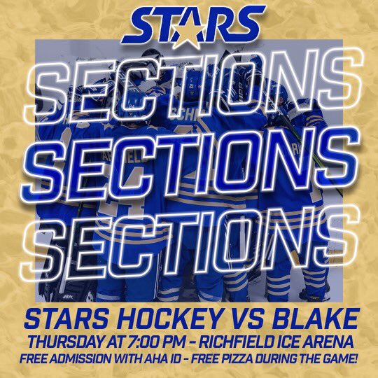 Hey <a href="/AHA_SUPERFANS/">'Cademy Crazies</a> and <a href="/aha_stars/">Academy of Holy Angels</a> Faculty/Coaches!!!  Free Admission and Pizza for with ID’s for Thursday’s big Section match-up!  Let’s pack the building!!  #stars #poundtherock #packRIA