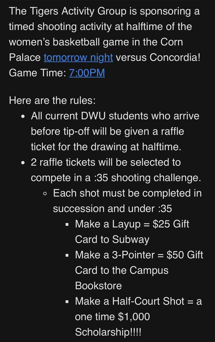BarstoolDdub's tweet photo. 🚨 GPAC TOURNEY TIME 🚨

PACK THE PALACE TO SUPPORT WBB TOMORROW (2/23) AT 7PM

🏝 THE THEME IS TROPICAL 🏝

Also... CHECK YOUR EMAIL! Students can show up early to get a ticket to have a chance to compete for HALFTIME PRIZES! (Rules below)

SEE YOU THERE &amp; #BLEEDBLUE https://t.co/BiEUye9NWj
