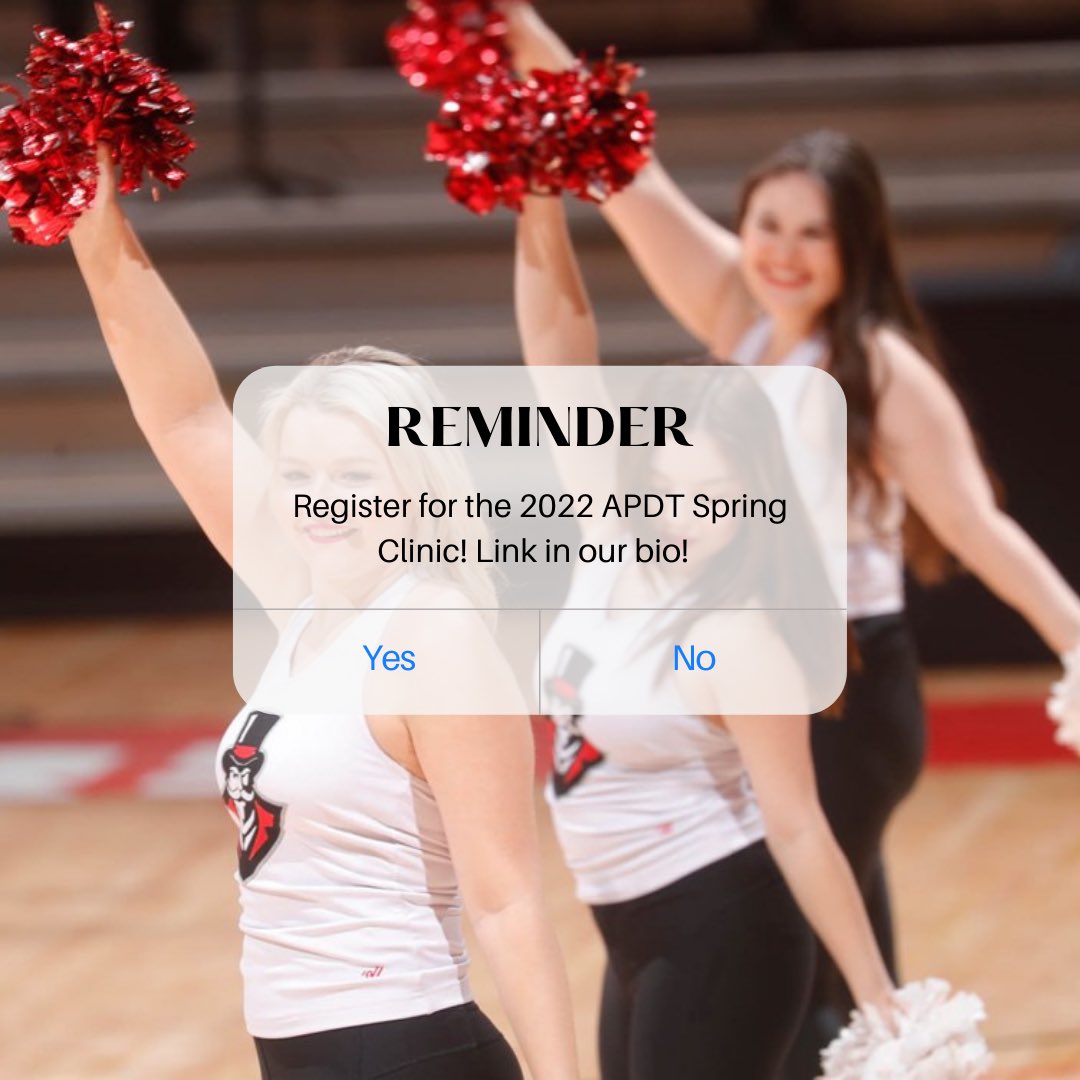 Interested in the APDT? Sign up for our Spring Clinic today! 

letsgopeay.com/sports/2018/10…