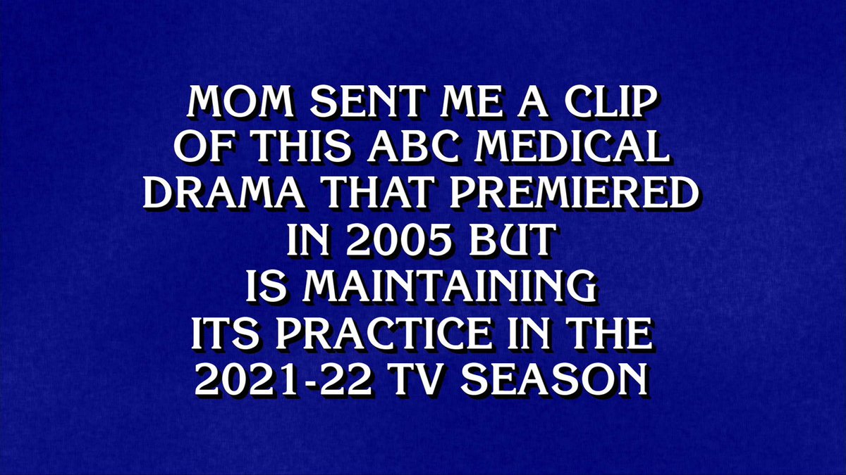 GreysABC's tweet photo. Your favorite medical drama just made a guest appearance on tonight's episode of the #JeopardyCollegeChampionship! Who’s watching?! https://t.co/uTqTq6WAh2
