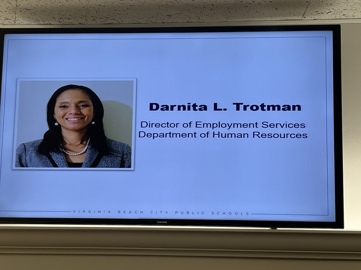 Congratulations 🎉 to Mrs. Darnita Trotman, current middle school staffing specialist, on her promotion as the next Director of Employment Services, VBSchools.  <a href="/VBCPS_HR/">JobsatVBschools</a>