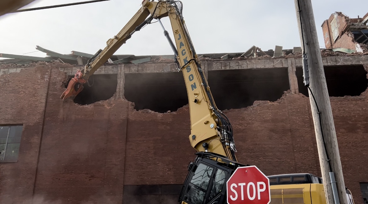 Piece-by-piece demolition is underway at the former Tobin’s First Prize meatpacking plant. A building that has been sitting vacant for decades, one neighbor says the history will live on. trib.al/ewKNema