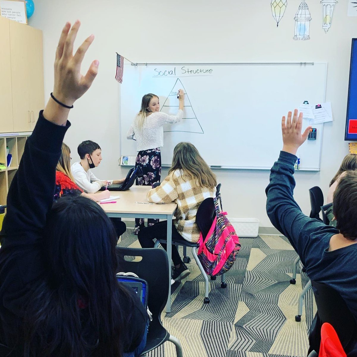 MAVSFACS's tweet photo. Back at Maize South Intermediate School with #266FutureTeachers. Ms. G leading a map activity and lesson about Egypt! So much fun to see student up and moving as well as note taking skills being taught to our 6th grade students! https://t.co/EFv4XI9qCz