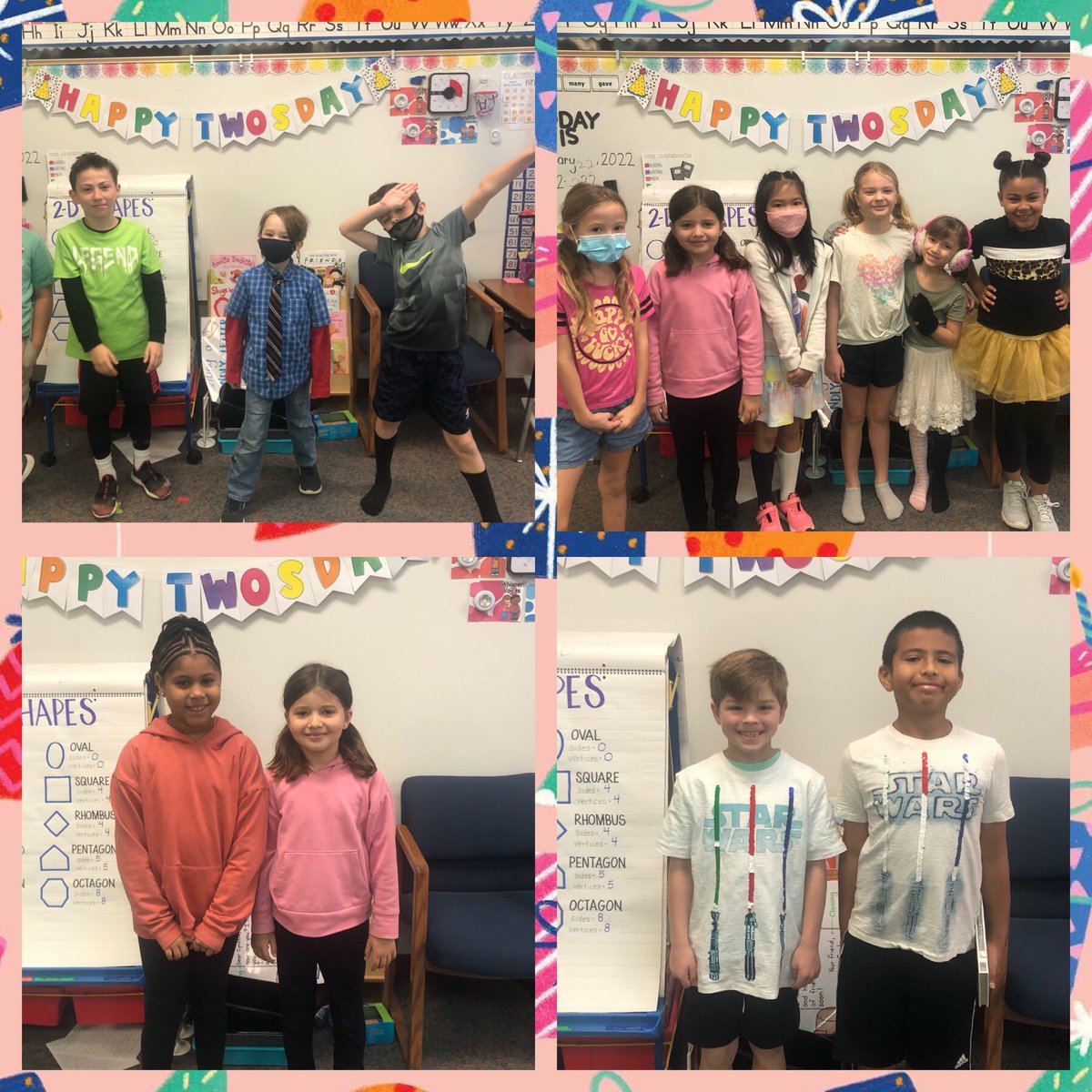 mrsleatherman2's tweet photo. We had SO much fun today celebrating Twos-day!! Tutus, ties, pigtails, twinning, double dice games, counting by twos, 22 years old wringing, and so many other fun things to celebrate 2-22-22 in 2nd grade😍✌️ #bpecats @BPEWildcats https://t.co/Dy1jNkvFfJ