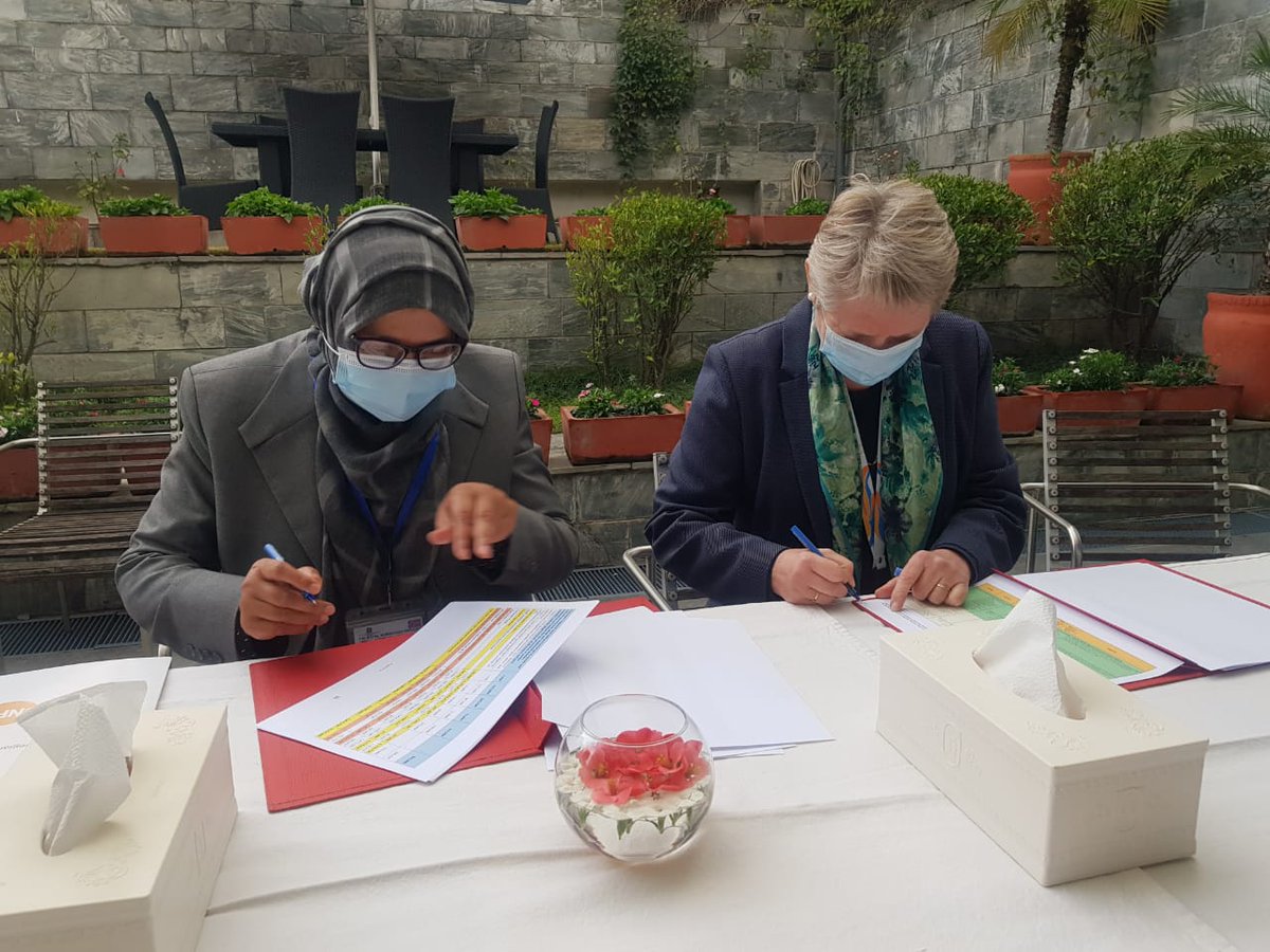 UNFPANepal's tweet photo. Collaboration is key to combat the scourge of violence. #Norway continues its partnership with #UNFPANepal to end #GenderBasedViolence (GBV) in #Nepal. 

#GBVPR envisions eliminating all forms of gender-based violence, and #discrimination against women and girls. https://t.co/H7FYB0hb1o