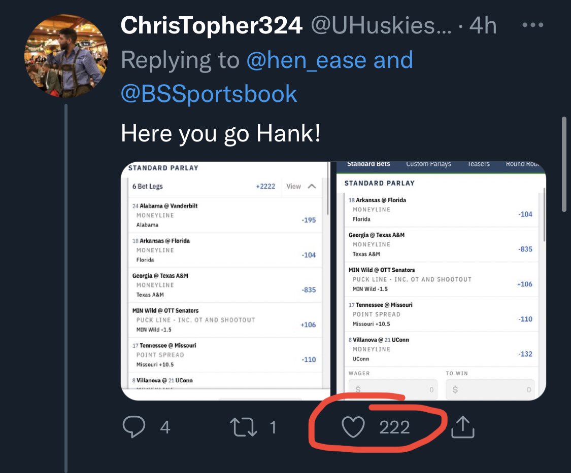 bfisackerly1's tweet photo. @UHuskies24 @hen_ease @BSSportsbook Was gonna like this, but think I’ll pass https://t.co/MGA3bADzmU