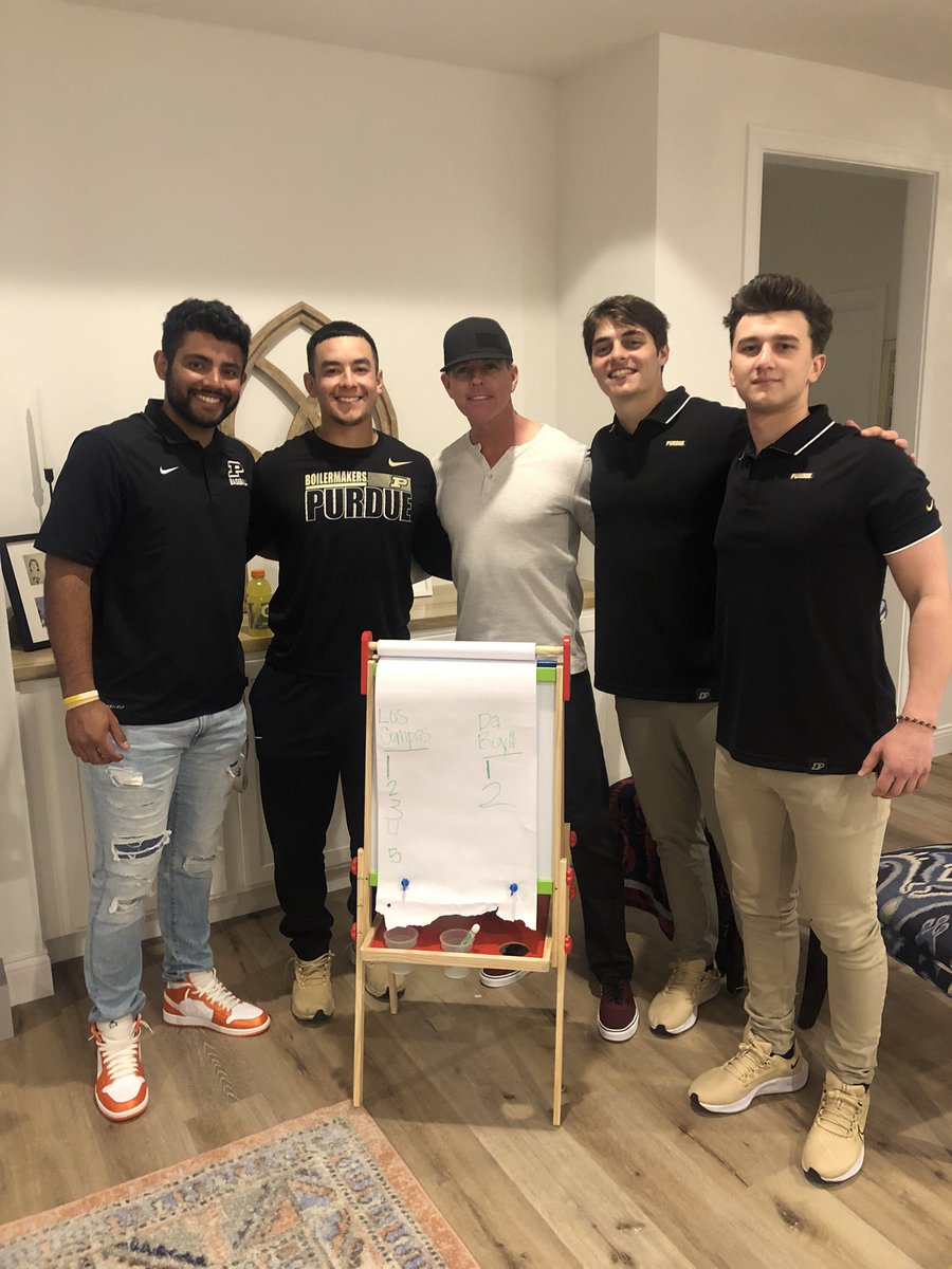 CoachTRooney's tweet photo. Was great having these Catchers over for dinner &amp; celebrate a great 4-0 weekend. Lucky to coach these guys! @pablodle7 @jakestadler33 @_steveramirez @rman749923 Boiler Up! @PurdueBaseball https://t.co/WFzDz2QeL0