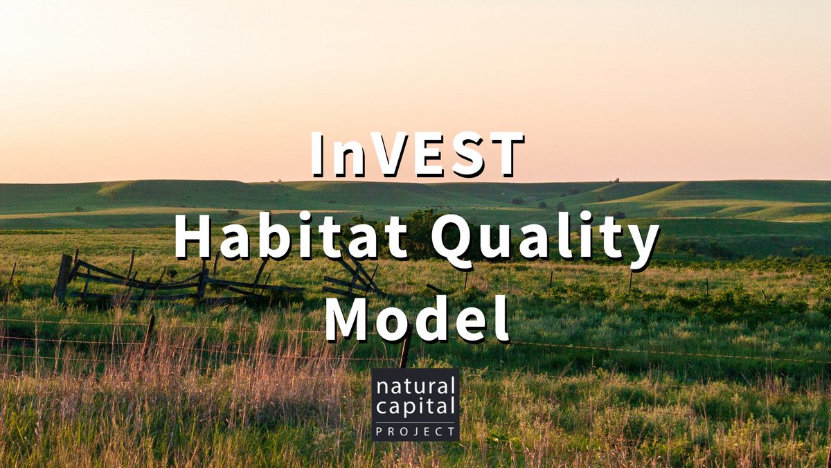 "InVEST Habitat Quality Model" Photo of a green field with a pink-tinted sky.