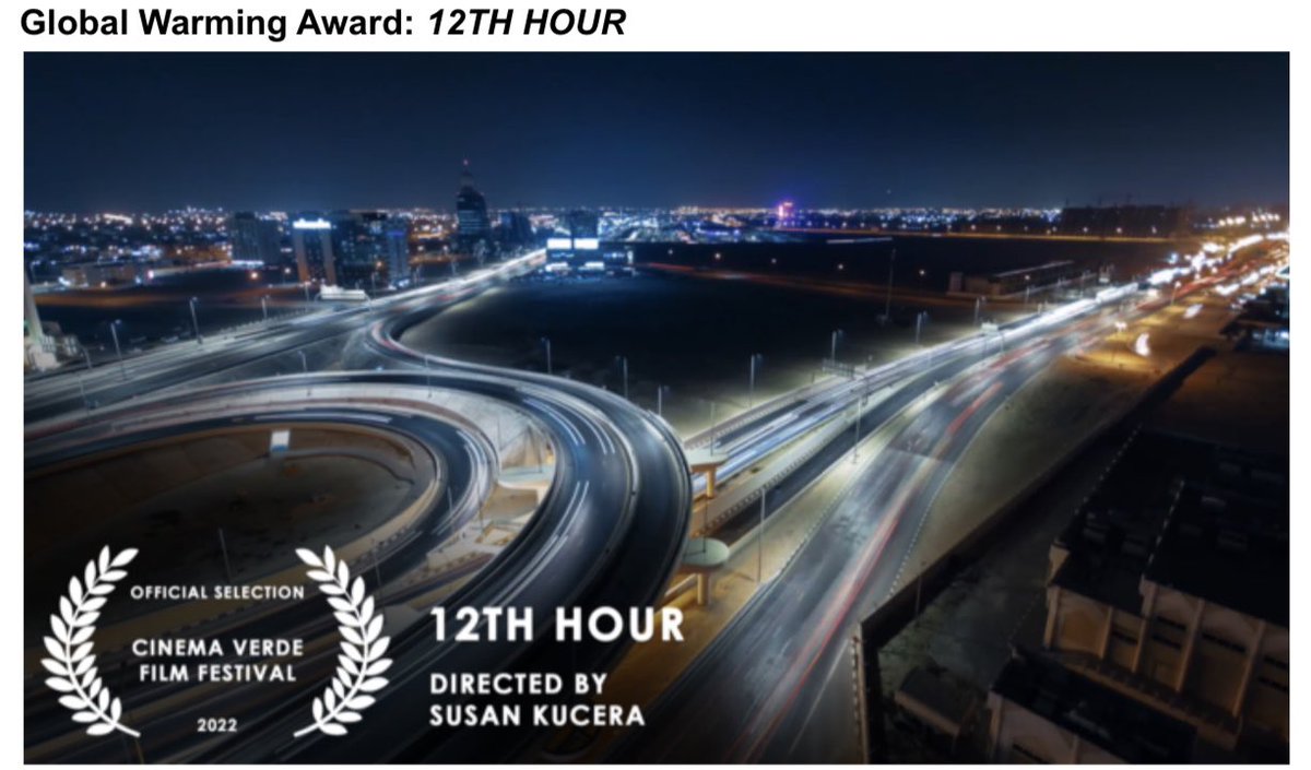 12thhourfilm's tweet photo. Thank you @CinemaVerdeFest @12thhourfilm won Global Warming Award!
#12thHour #CinemaVerde https://t.co/9fW1X7iX70