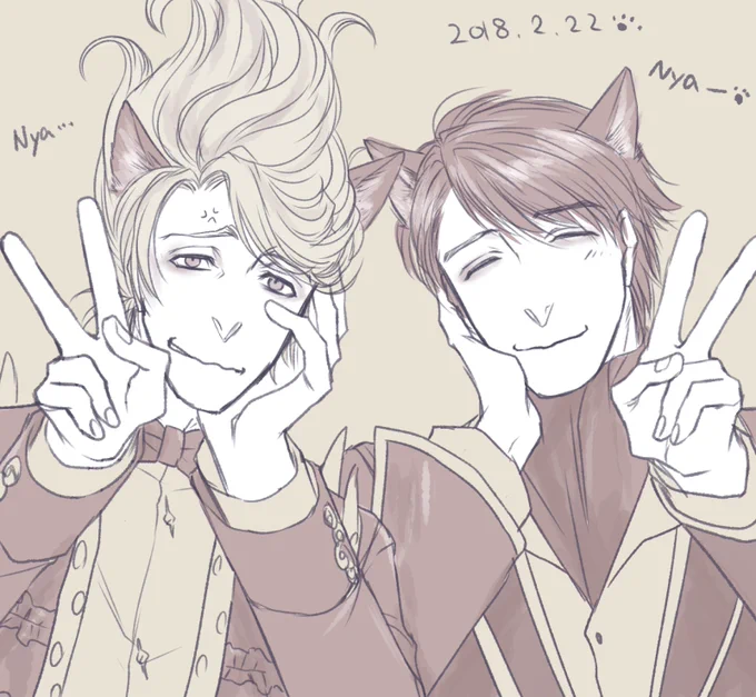 2017年～2019年の猫の日に描いたやつも 