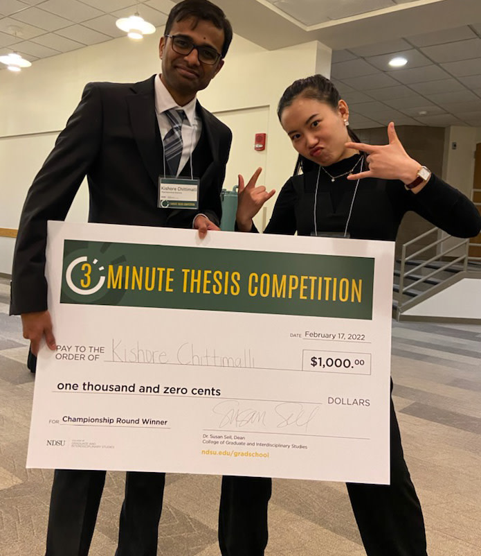 In six of the past eight years, graduate students in the NDSU College of Health Professions in pharmaceutical sciences and in nursing have achieved the top prize in NDSU's  3-Minute Thesis event. Read more: bit.ly/3BFORvS #3MT #research 👩🏻‍🔬👩🏽‍⚕️👨🏽‍🔬