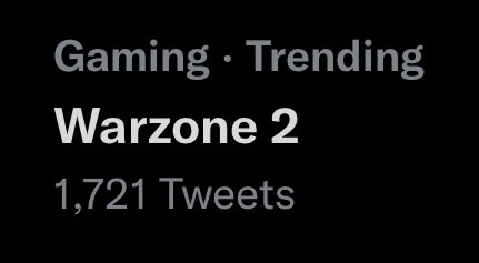 WarzoneII's tweet image. Look mom, I’m trending!
