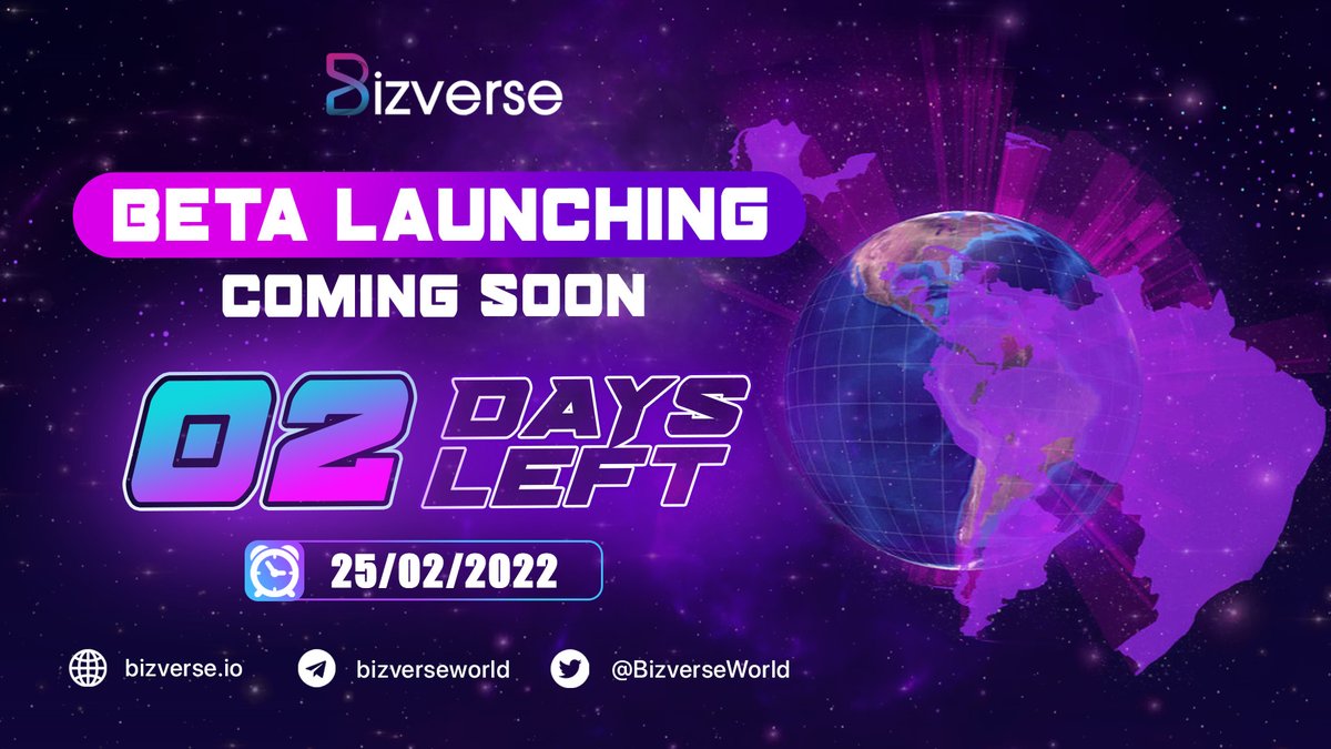 🤩"BETA LAUNCHING 2 DAYS LEFT'🤩
💥 Bounty Hunter with a total prize value of up to $1000.
See more: bit.ly/33GzfLQ
#BIZVERSE #BETALAUNCHING #METAVERSE $BIVE