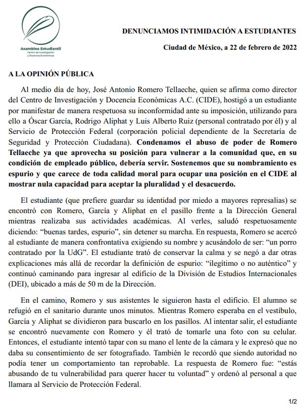 Comunidad Estudiantil del CIDE tweet media