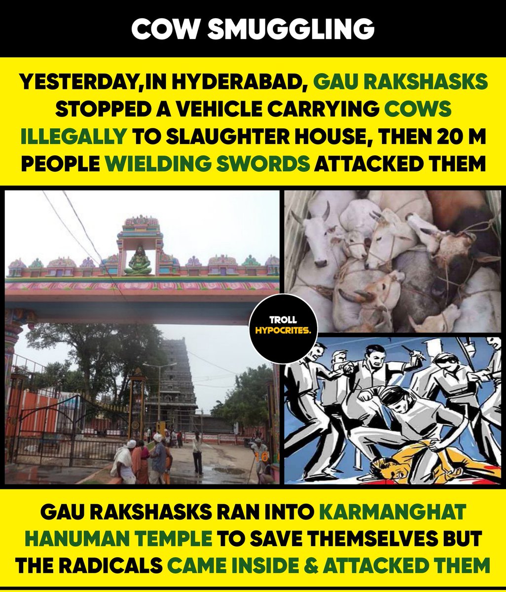 These kind of incidents happened during mughals period.. It is done by mughals then.. Now it is being done by people who feel mughals as their ancestors..

#karmangat #cowsmuggling #gaurakshaks #mob #Hyderabad