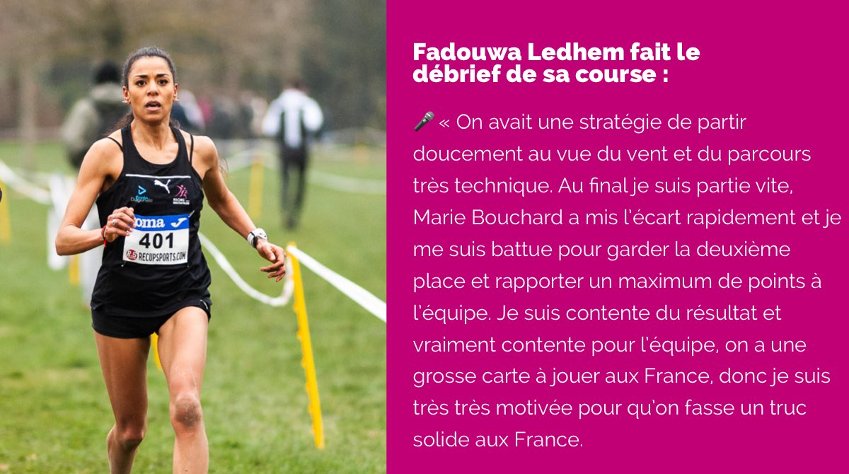 [Athlé] Cross country - Championnats IDF : le relais mixte champion 💪 54 qualifiés pour les championnats de France au Mureaux les 12 et 13 mars. Fadouwa Ledhem Vice-championne IDF et Marion Legrand 3e 👏🏻 #running #rmaparis #raceday