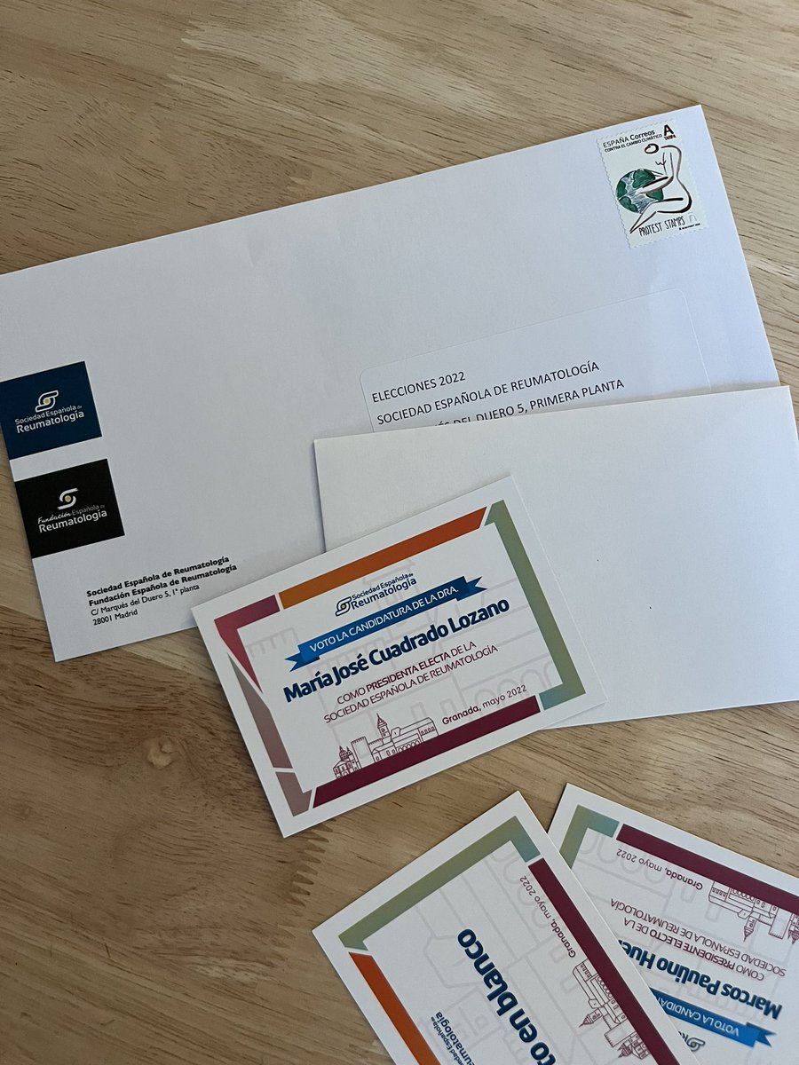 Recibido el voto por correo, gracias <a href="/SEReumatologia/">Soc.Esp.Reumatología</a> por facilitar la participación!! 👏🏻 Yo apoyo a la Dra.María José Cuadrado @laSERdeTODOS 👍🏻#laSERdeTodos #MJCuadrado #MJ4 #inforeuma #sereumatologia #SER