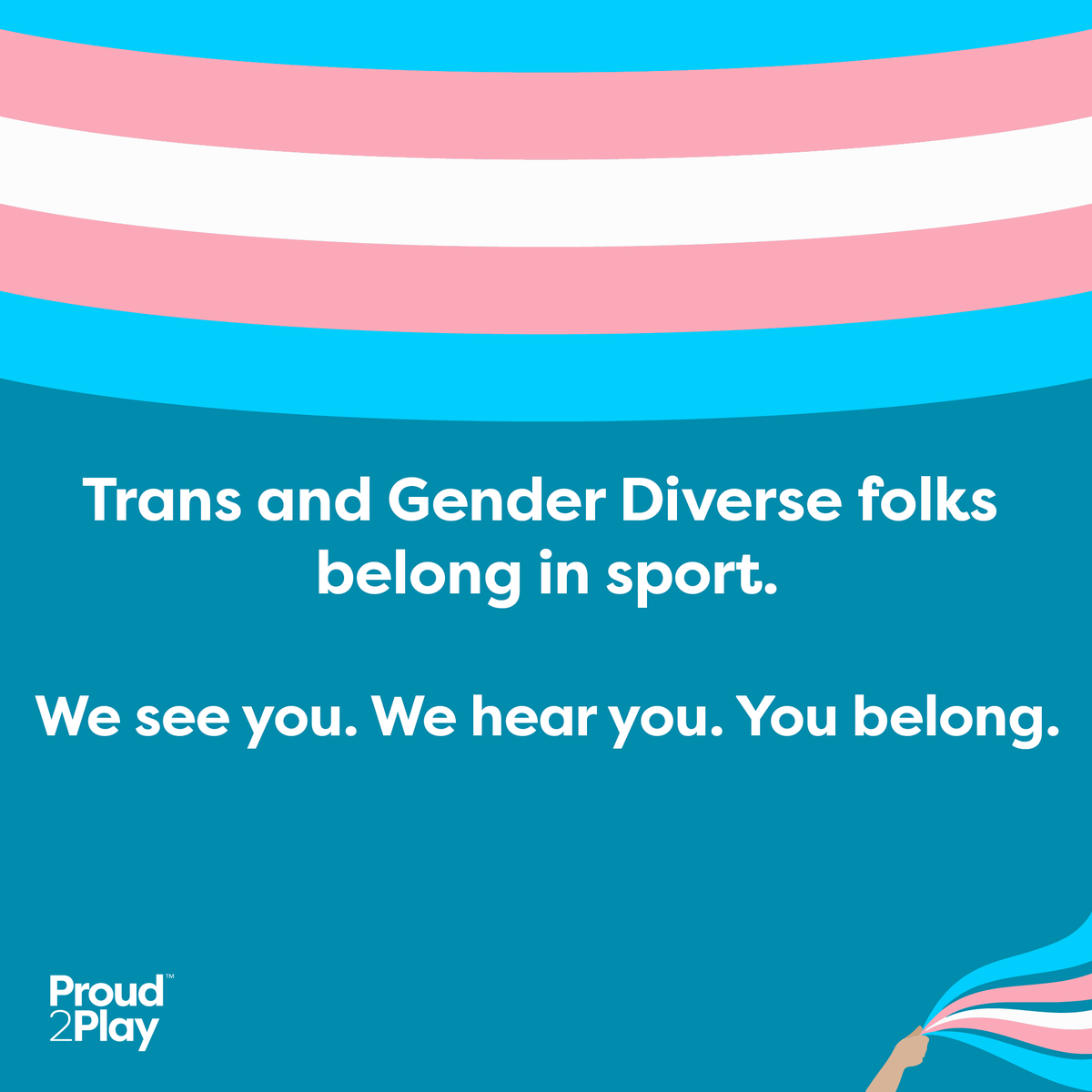 proud2playinc's tweet image. We're calling on the sporting community to show support for trans and gender diverse folks. Whether you're an association, a club, a coach, player, volunteer or sport lover, share this post to show that trans and gender diverse folks are welcome in sport.

#sportisforeveryone
