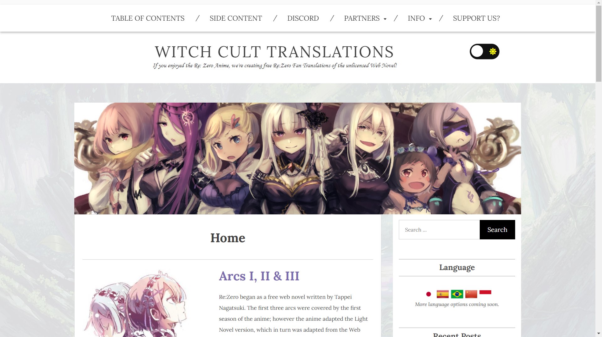 Witch Cult Translations - Re:Zero Web Novel Translations!