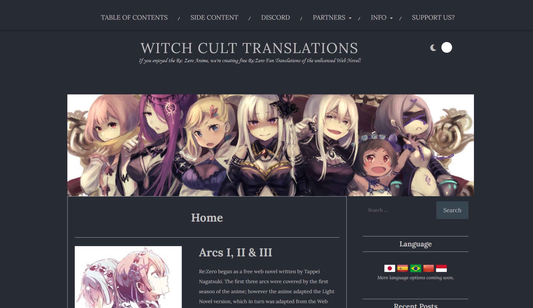 Witch Cult Translations - Re:Zero Web Novel Translations!