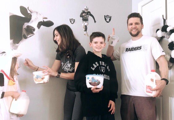 Congrats to Bryan O'Farrell for your <a href="/FUTP60NV/">Nevada Fuel Up to Play 60</a> winning contest entry sporting your favorite dairy product and highlighting the Silver &amp; Black Raiders spirit. You &amp; Twitchell ES won AWESOME prize packs! To learn more visit bit.ly/3mkw01W.
#FuelGreatness #WeLeadNV <a href="/FUTP60/">Fuel Up to Play 60</a>