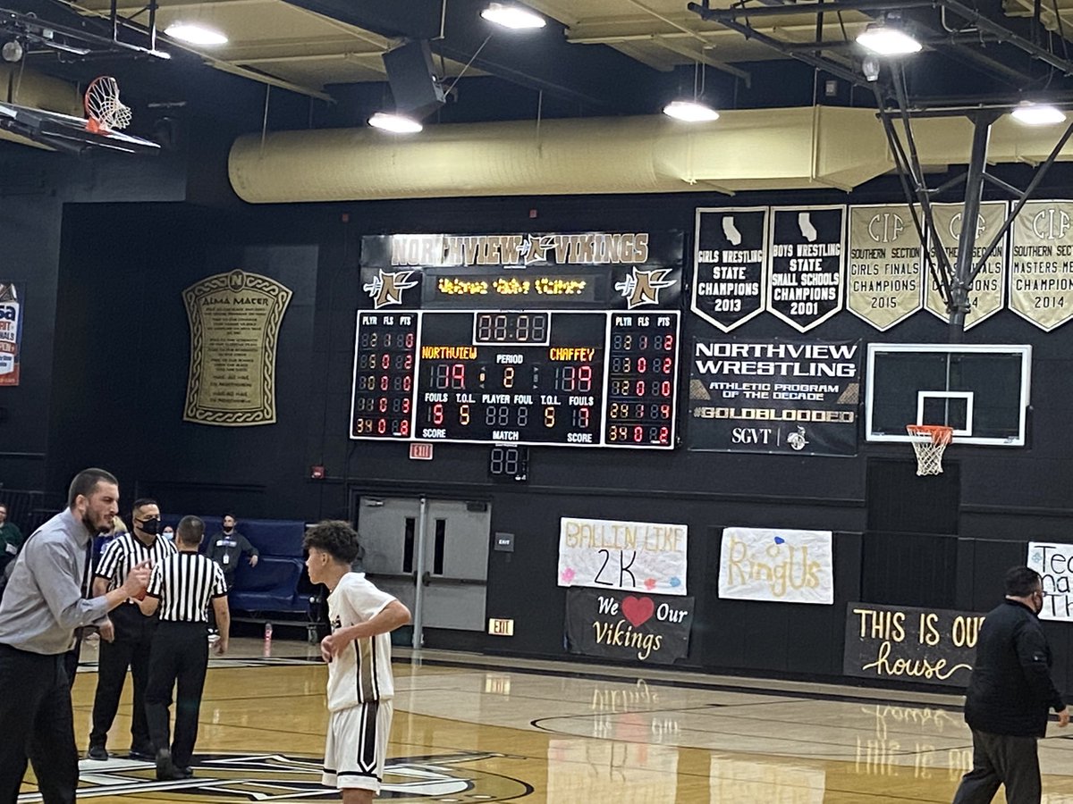 Northview and Chaffey are tied 19-19 at the half. <a href="/SGVNSports/">Fred J. Robledo 👨🏻‍💻</a> <a href="/James_Escarcega/">James Escarcega 📈🏈🏀⚾️🥎 🤼🤽🏽‍♂️🏊🏼‍♀️🏌🏻⚽️</a> <a href="/nhsvikingscheer/">Northview Cheer</a>  <a href="/AdminHs/">Northview HS Admin of Justice</a> <a href="/NViewBball/">Northview Boys Basketball</a> <a href="/NHS_ASB/">Northview ASB</a> <a href="/Chaffeytigers/">Chaffey High Athletics</a>