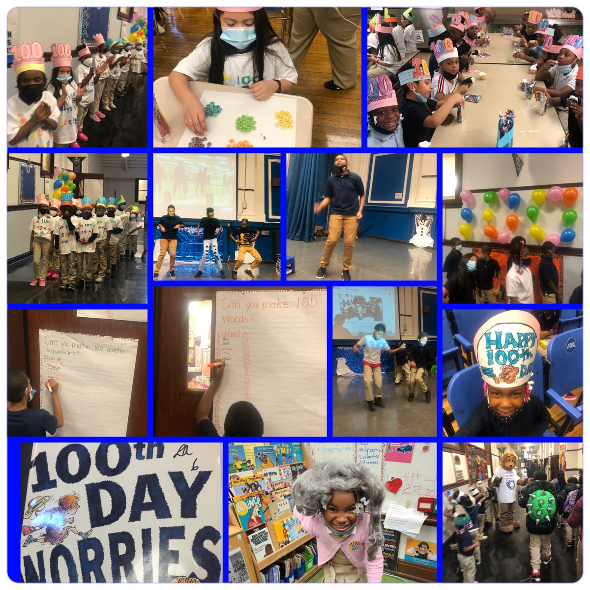 Langford’s 100 day of school and 2-22-22 events. Scholars created 100 day hats, engaged in fitness challenge of different activities for 100 seconds, created 100 Day t-shirts, dressed up as 100 year old people. For the TWOSDAY event 2-22-22 scholars had a Tuesday Talent show. 🤗
