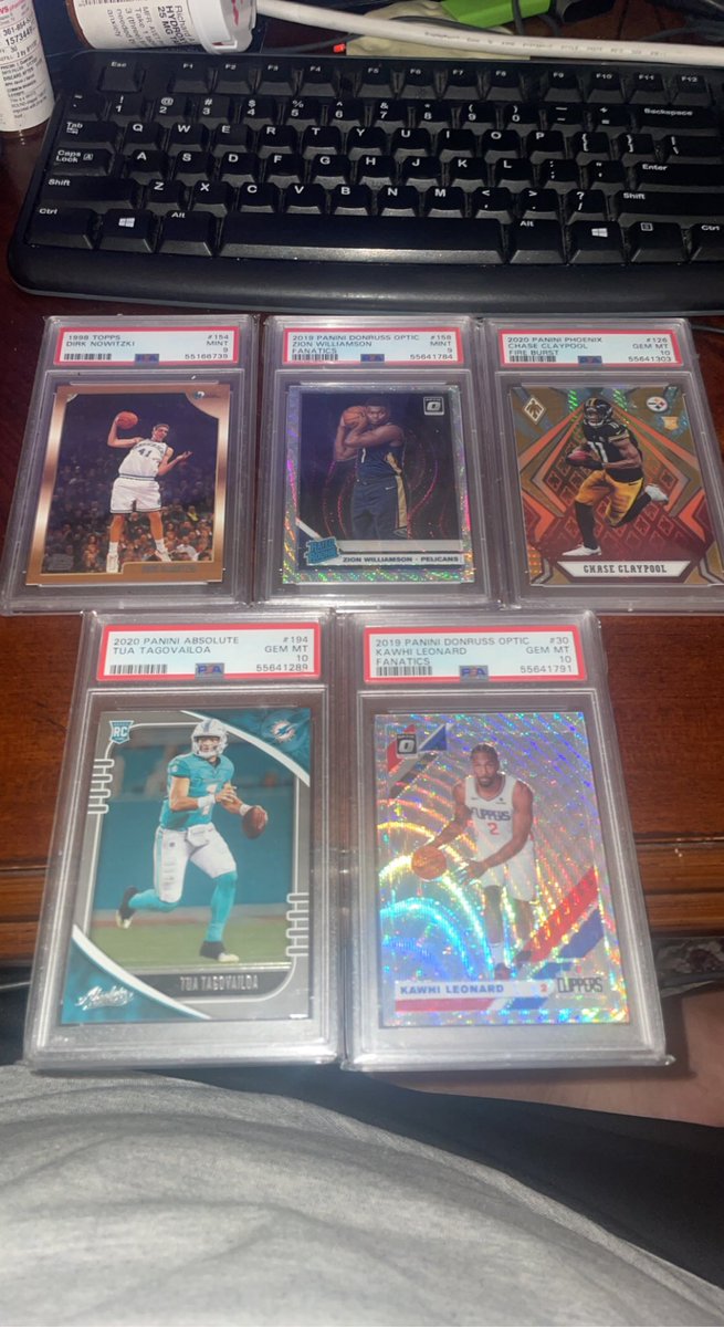 Dirk psa 9 $55
Zion psa 9 $65
Chase clay pool psa 10 $40
Tua psa 10 $35
Kawhi psa 10 $30
Lebron patch $70
 Spurs lot $65 

Offers welcomed, all prices include shipping in US and Pp goods and services fees
@HobbyConnector @sports_sell @CardboardEchoes https://t.co/uyy8bbjI1d