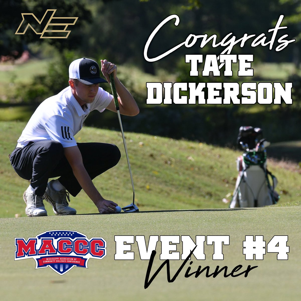 NEMCCTigers's tweet photo. GLF | Tate Dickerson has done it again!! The @NETigerGolf1 star wins medalist honors at the inaugural #MACCC tournament of the spring!!

Dickerson was 1️⃣-over-par on the final day, but 1️⃣-under-par for the entire event! It’s his third medalist honor this season!

🐯 #TigerPower https://t.co/q3L8FuJAJQ