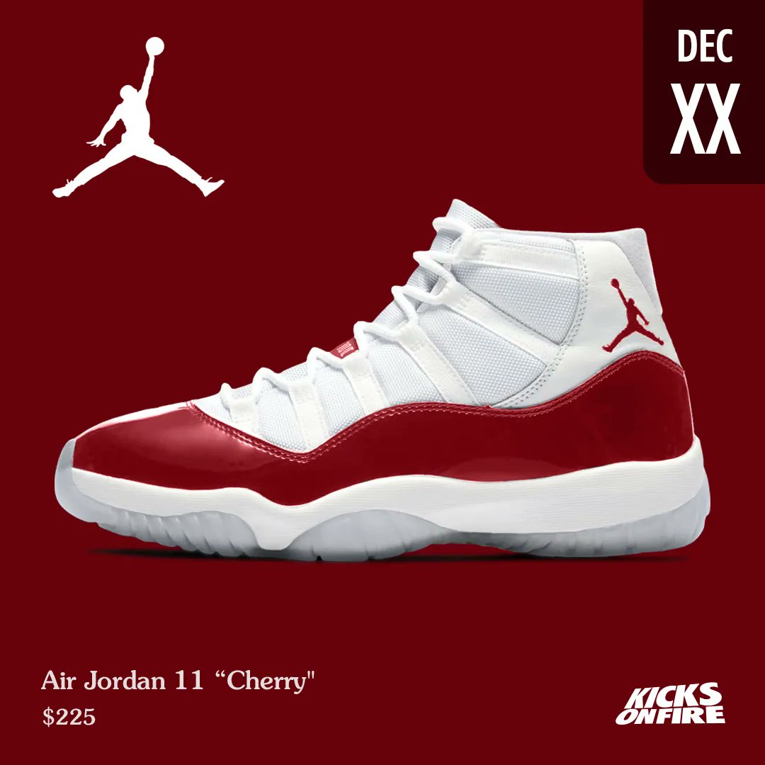 kicksonfire's tweet photo. Thoughts on these Air Jordan 11 “Cherry" ? 🍒 Join our discord in bio. https://t.co/vVEhK79pYa