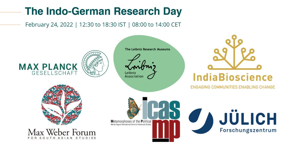 Still not registered for @DWIH_NewDelhi #IndoGermanResearchDay?
Grab your chance to interact with 24 🇩🇪 #institutions, #universities, #fundingbodies & #internationalagencies to take your research forward! 
Register now for Feb 24:
bit.ly/3M5CA8T
@DAADIndia @serbonline