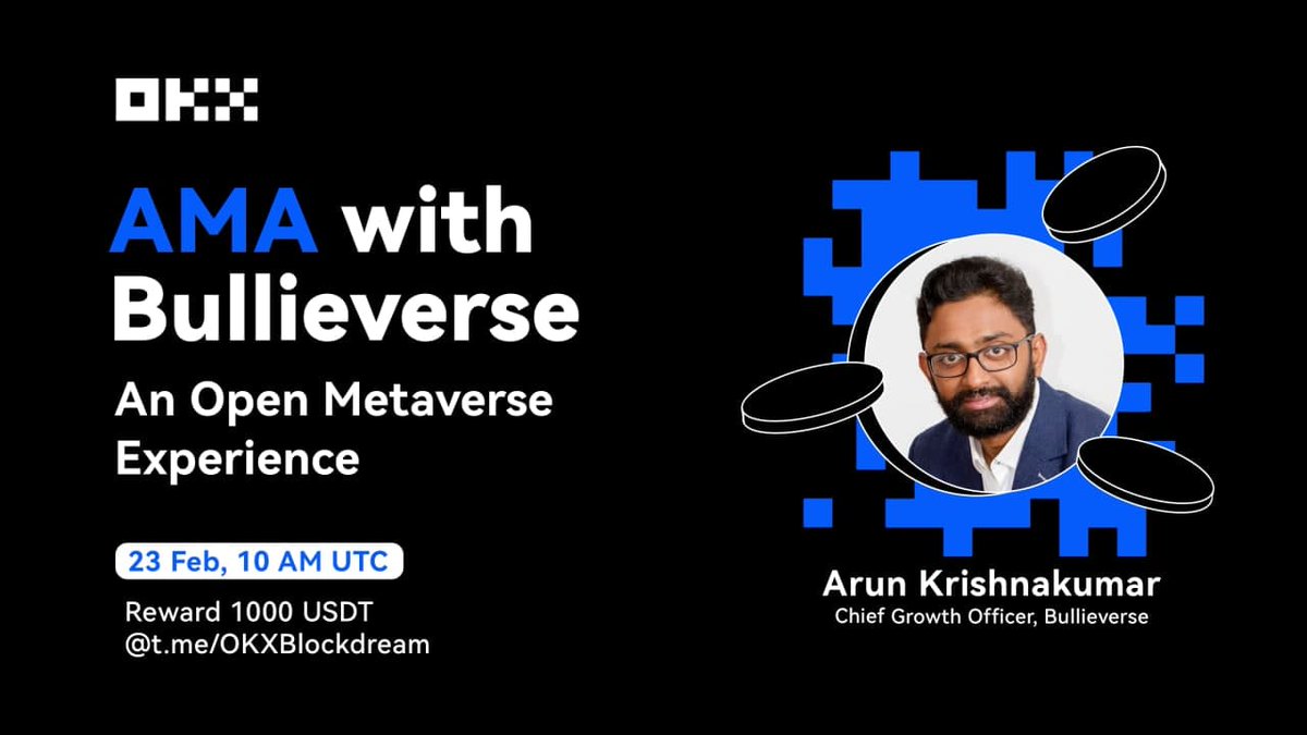 NFTs_Adventure's tweet photo. 🔥 AMA: An Open Metaverse Experience,  Bulliverse &amp; share prizes! 🔥

🎁 Total 1000 USDT for giveaway

📆Time: Feb 23 (Wednesday), 10:00am UTC

Detail: https://t.co/L8unX2cTsr https://t.co/IOcLw5s9Nx