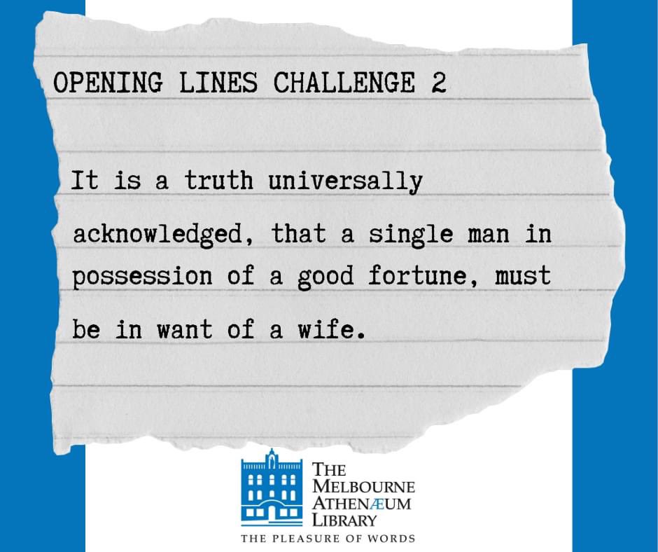 LibraryAthena's tweet image. It’s a sunny Wednesday in Melbourne, so that calls for our #OpeningLinesChallenge! Can you identify the book from this opening line? ✏️