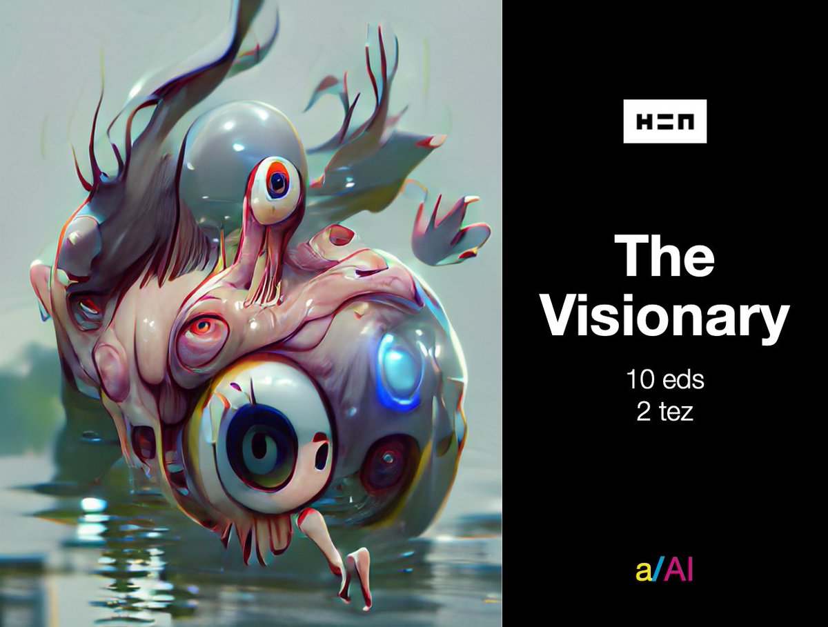 artfulai's tweet photo. The Visionary

The first five people to do the following will get one for *FREE*:
1️⃣ RT this tweet
2️⃣ Drop address in comment
3️⃣ Follow me!

#Objkt #681522
https://t.co/GJg3GMT07A

#NFTdrop #NFT #AI #AIArtwork #tezos #CleanNFT https://t.co/2RhQjmpYWn