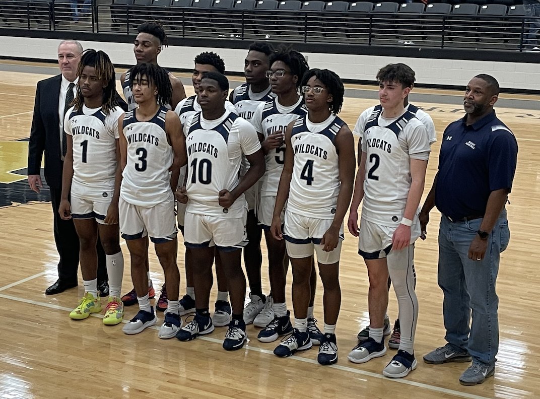 Bi-District champions Paris Wildcat win their 13th straight and advance to the area round later this week vs. Terrell, a 54-42 winner over Athens.  Paris lost to Terrell, 49-41, two months ago in a game the Cats were missing 4 starters.