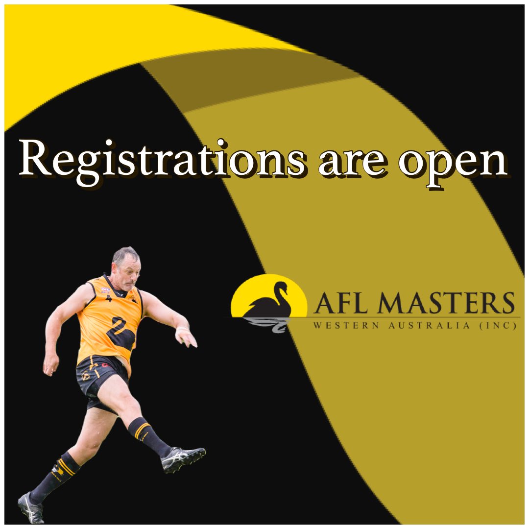 Registrations for the 2022 WA AFL Masters season are now open. Get back onboard for another awesome year of footy for kicks. Tell your friends, tell your neighbours, tell anyone who is eligible to play. Click our website for a club nearest you
aflmasterswa.com.au
#footy4kicks