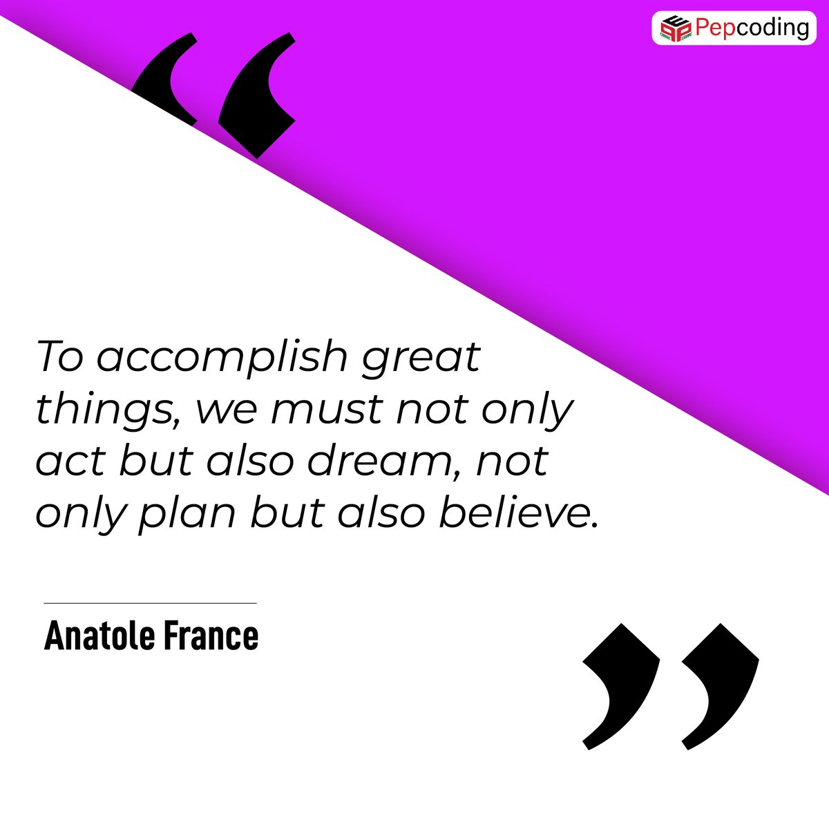 PepCoding's tweet image. Everyone can dream, but working hard and believing in yourself will help you fulfill them✅
#wednesdaythought #WednesdayMotivation
