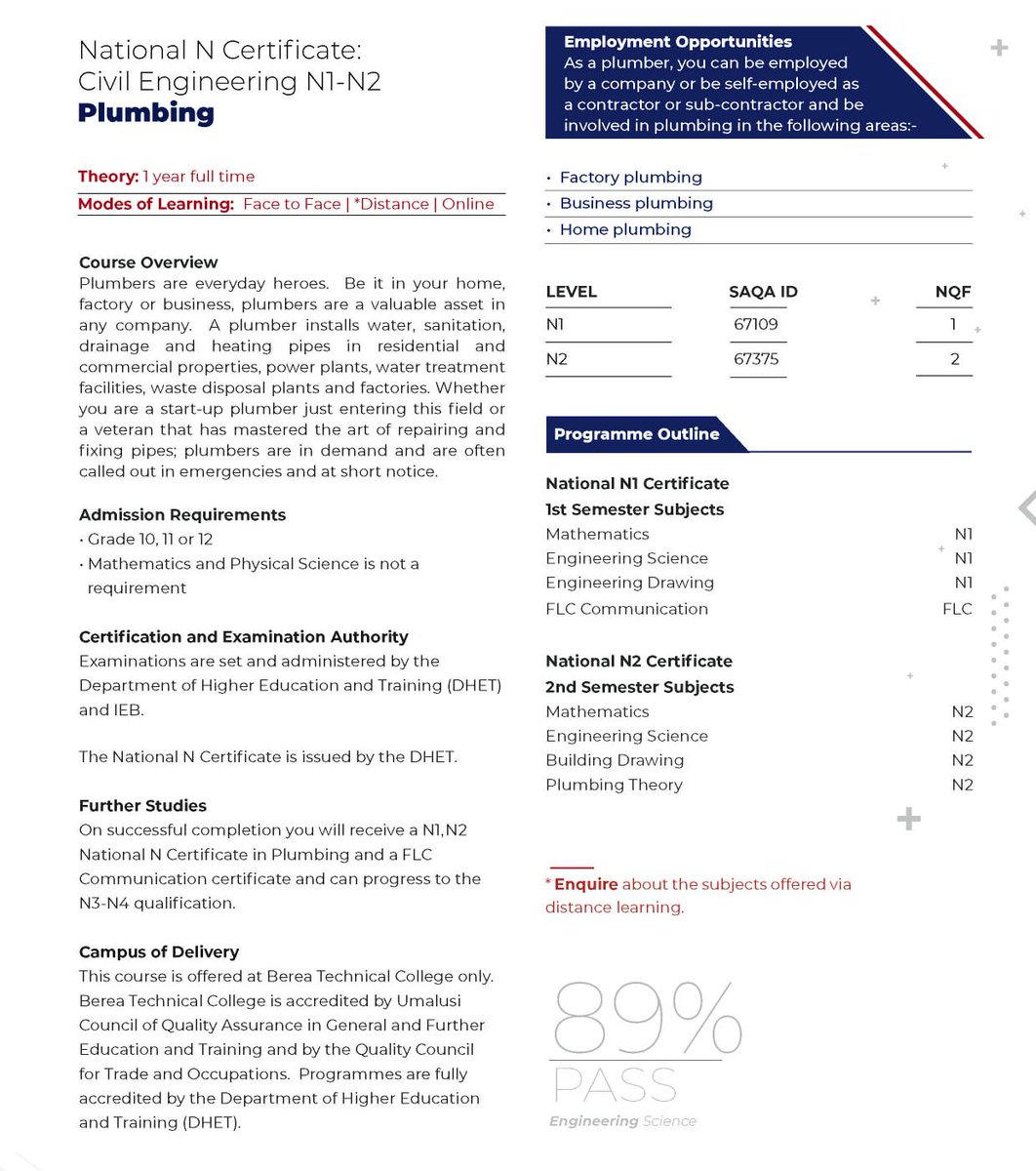 Berea_Tech's tweet image. Interested in Plumbing? Secure your space with us now, simply inbox your contact details and our marketing consultants will assist you.

#plumbing #engineering #civilengineering  #education #highereducation #bereatechnicalcollege