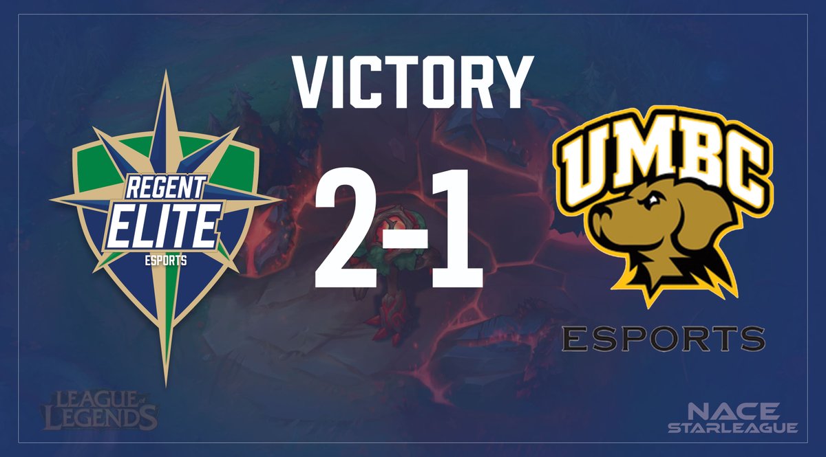 RegentUeSports's tweet photo. With a 2-1 Victory, ELITE takes game 5 with a win over @UMBCEsports Gold. Thank you for an amazing game! #LeagueOfLegends #esports #collegiategaming https://t.co/GgSHtuykSA